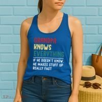 Grandpa Know Everything Father's Day Gift For Funny Grandpa Cool Gift Women's Tank Top thumb 2