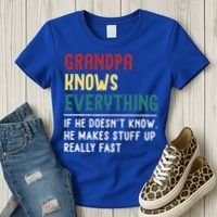 Grandpa Know Everything Father's Day Gift For Funny Grandpa Cool Gift Women's T-Shirt thumb 3