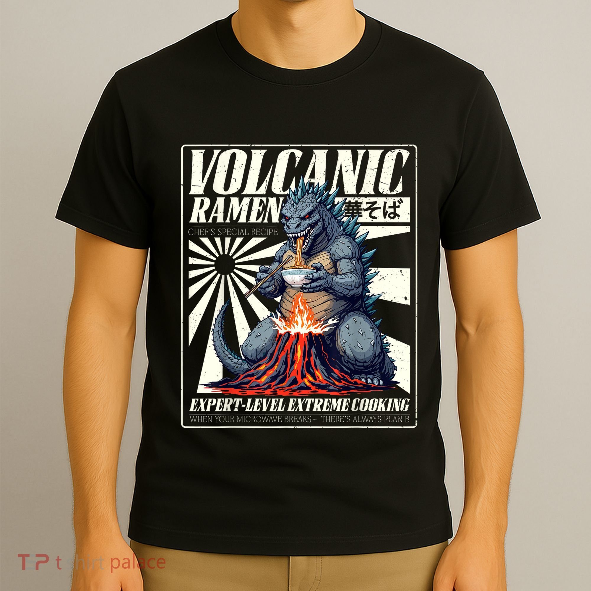 Giant Kaiju Eating Japanese Ramen Monster Lover Birthday T-Shirt