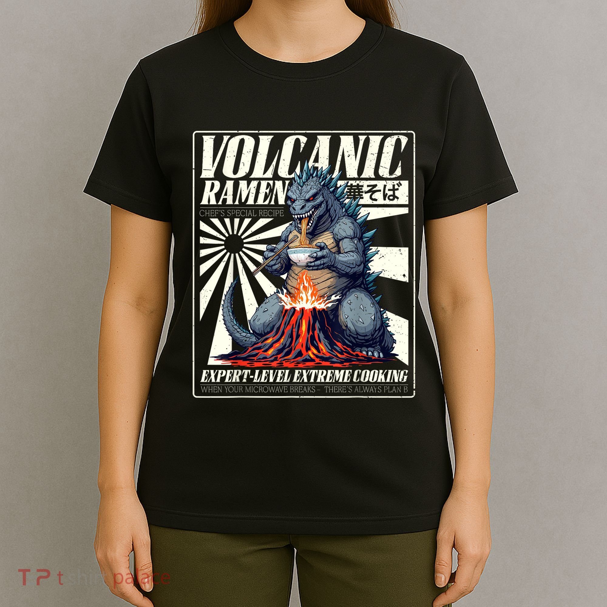 Giant Kaiju Eating Japanese Ramen Monster Lover Birthday T-Shirt