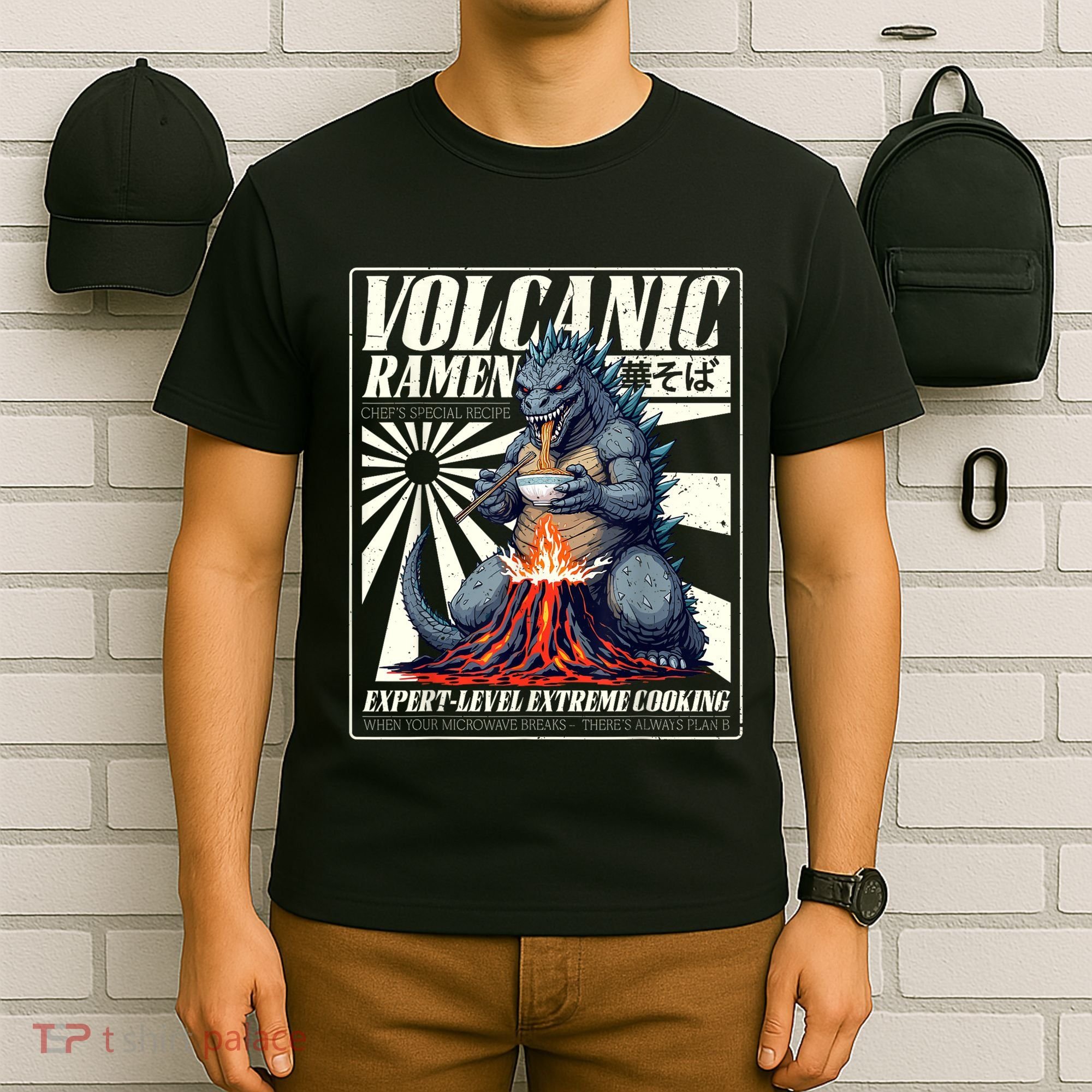 Giant Kaiju Eating Japanese Ramen Monster Lover Birthday T-Shirt