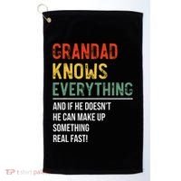 Grandad Knows Everything Father's Day Grandad Golf Towel thumb 0