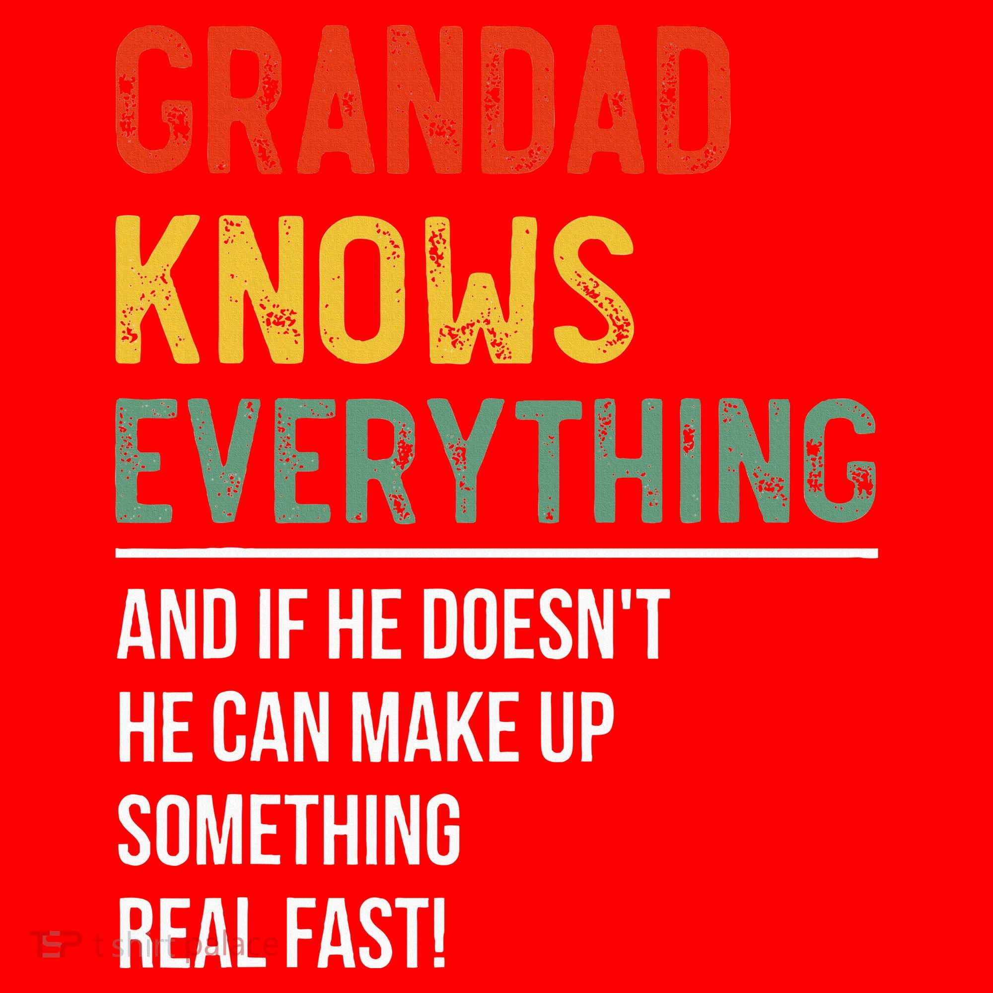 Grandad Knows Everything Father's Day Grandad Santa Hat