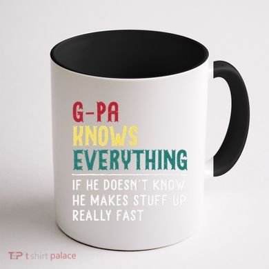 Gpa Know Everything Funny Fathers Day Gift For Grandfather Coffee Mug back