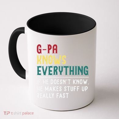 Gpa Know Everything Funny Fathers Day Gift For Grandfather Coffee Mug