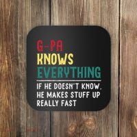 Gpa Know Everything Funny Fathers Day Gift For Grandfather Coaster thumb 0