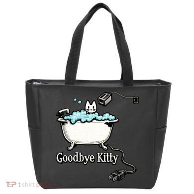 Goodbye Kitty Funny Bathtub Toaster Plug Bath Meme Tote Bag