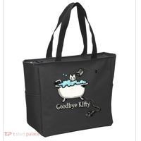 Goodbye Kitty Funny Bathtub Toaster Plug Bath Meme Tote Bag thumb 2