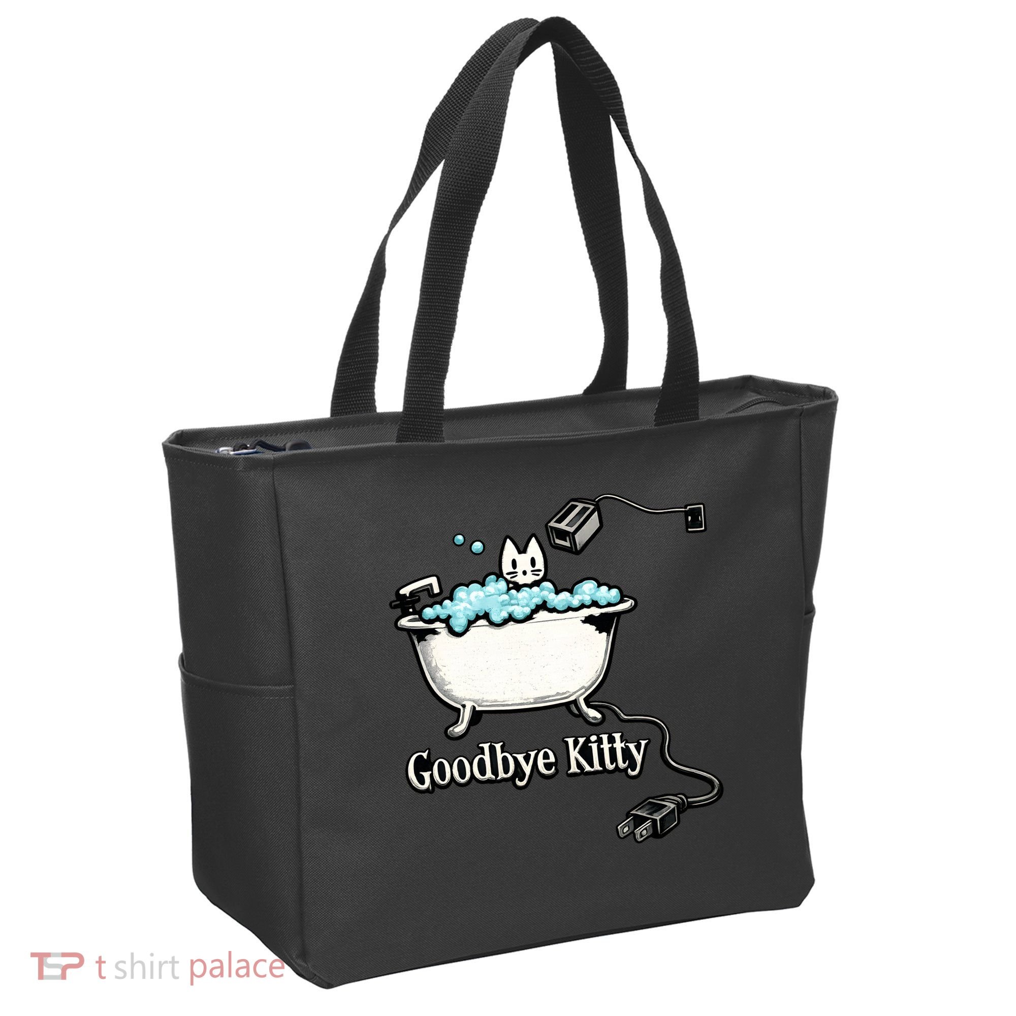 Goodbye Kitty Funny Bathtub Toaster Plug Bath Meme Tote Bag