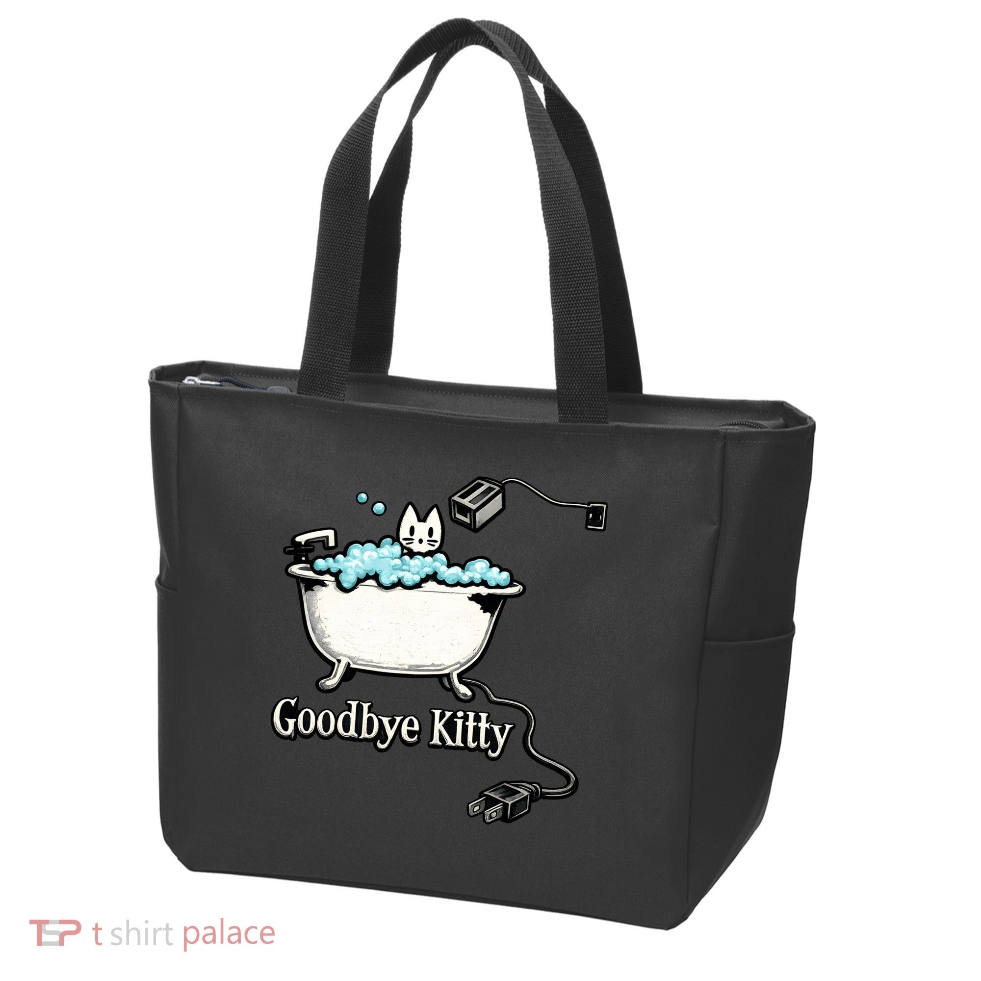 Goodbye Kitty Funny Bathtub Toaster Plug Bath Meme Tote Bag