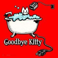 Goodbye Kitty Funny Bathtub Toaster Plug Bath Meme Santa Hat thumb 1