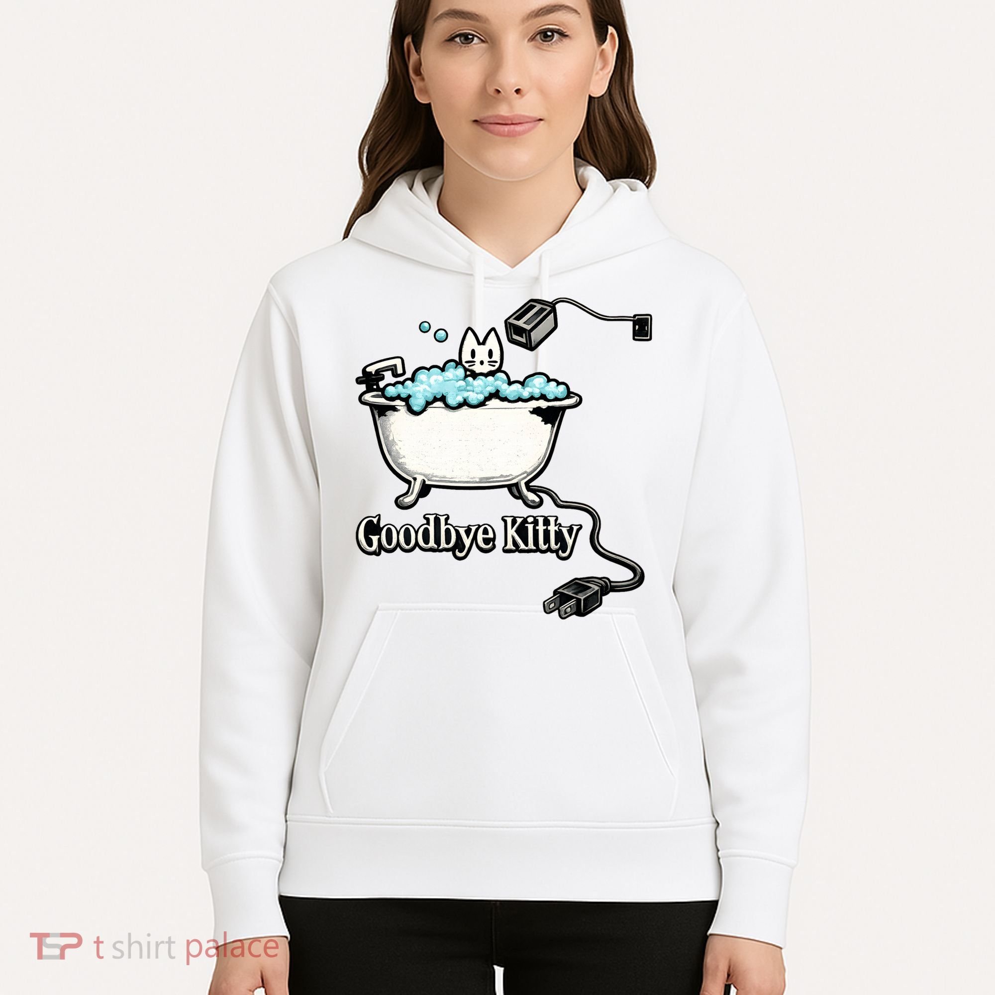 Goodbye Kitty Funny Bathtub Toaster Plug Bath Meme Hoodie