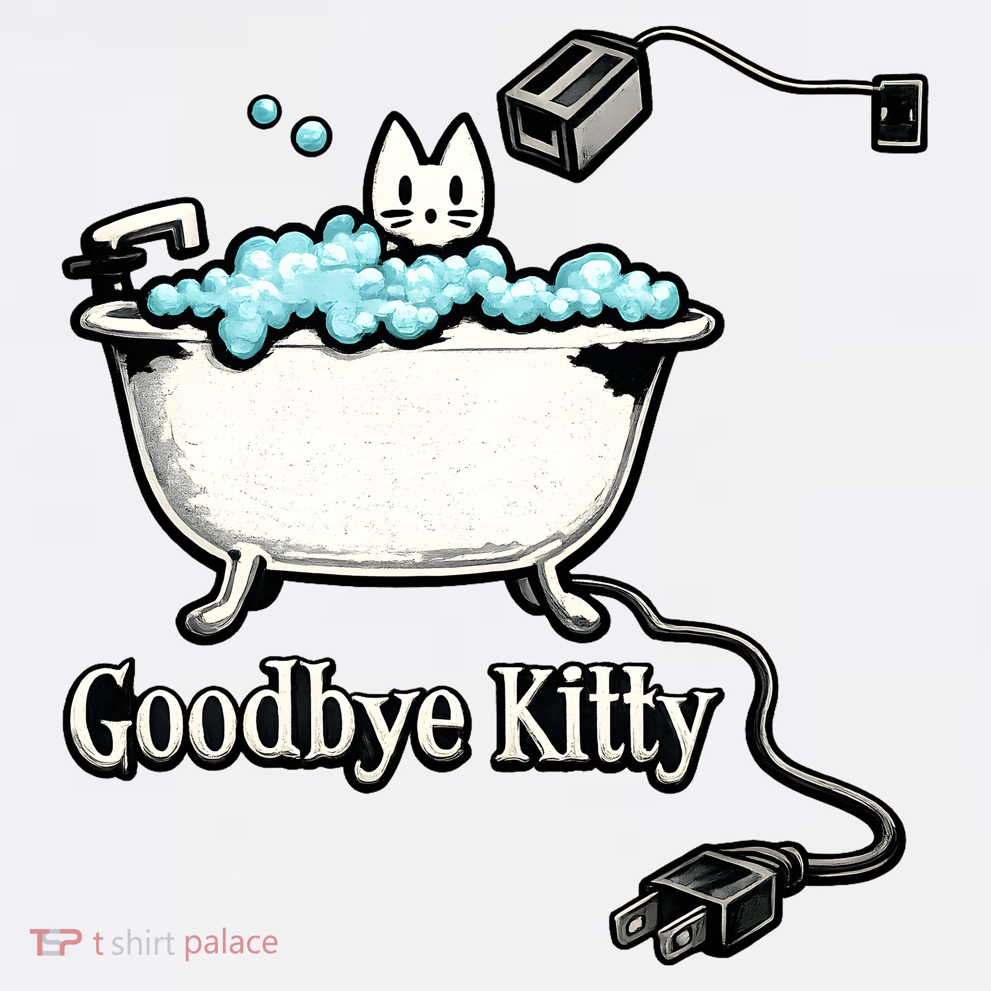Goodbye Kitty Funny Bathtub Toaster Plug Bath Meme Long Sleeve Shirt