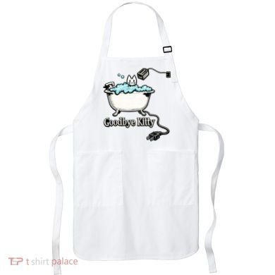 Goodbye Kitty Funny Bathtub Toaster Plug Bath Meme Apron