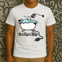 Goodbye Kitty Funny Bathtub Toaster Plug Bath Meme T-Shirt thumb 3