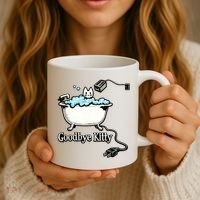 Goodbye Kitty Funny Bathtub Toaster Plug Bath Meme Coffee Mug thumb 3