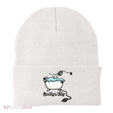 Goodbye Kitty Funny Bathtub Toaster Plug Bath Meme Beanie
