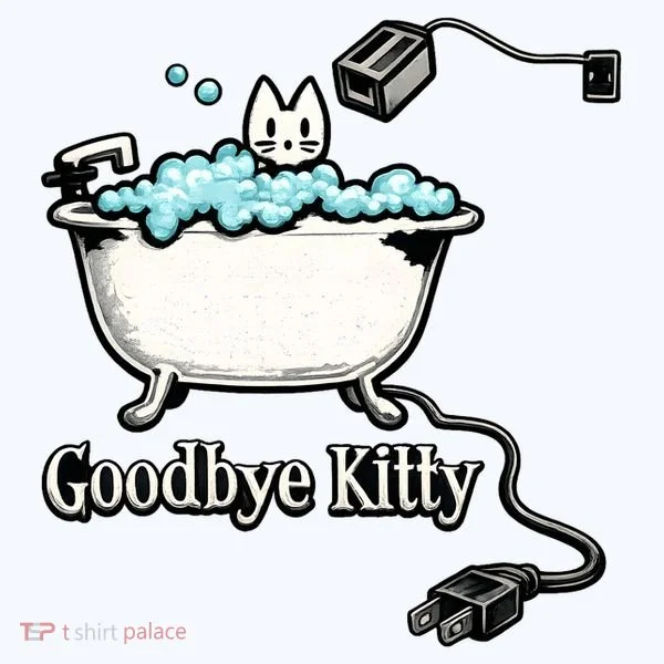 Goodbye Kitty Funny Bathtub Toaster Plug Bath Meme Tank Top