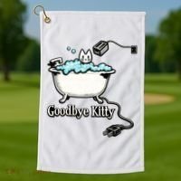 Goodbye Kitty Funny Bathtub Toaster Plug Bath Meme Golf Towel thumb 1