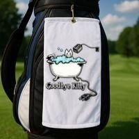 Goodbye Kitty Funny Bathtub Toaster Plug Bath Meme Golf Towel thumb 2