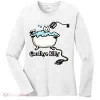 Goodbye Kitty Funny Bathtub Toaster Plug Bath Meme Women's Long Sleeve Shirt thumb 0