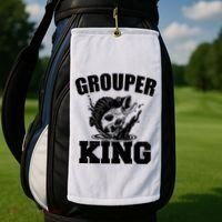 Grouper King Fishing Golf Towel thumb 2