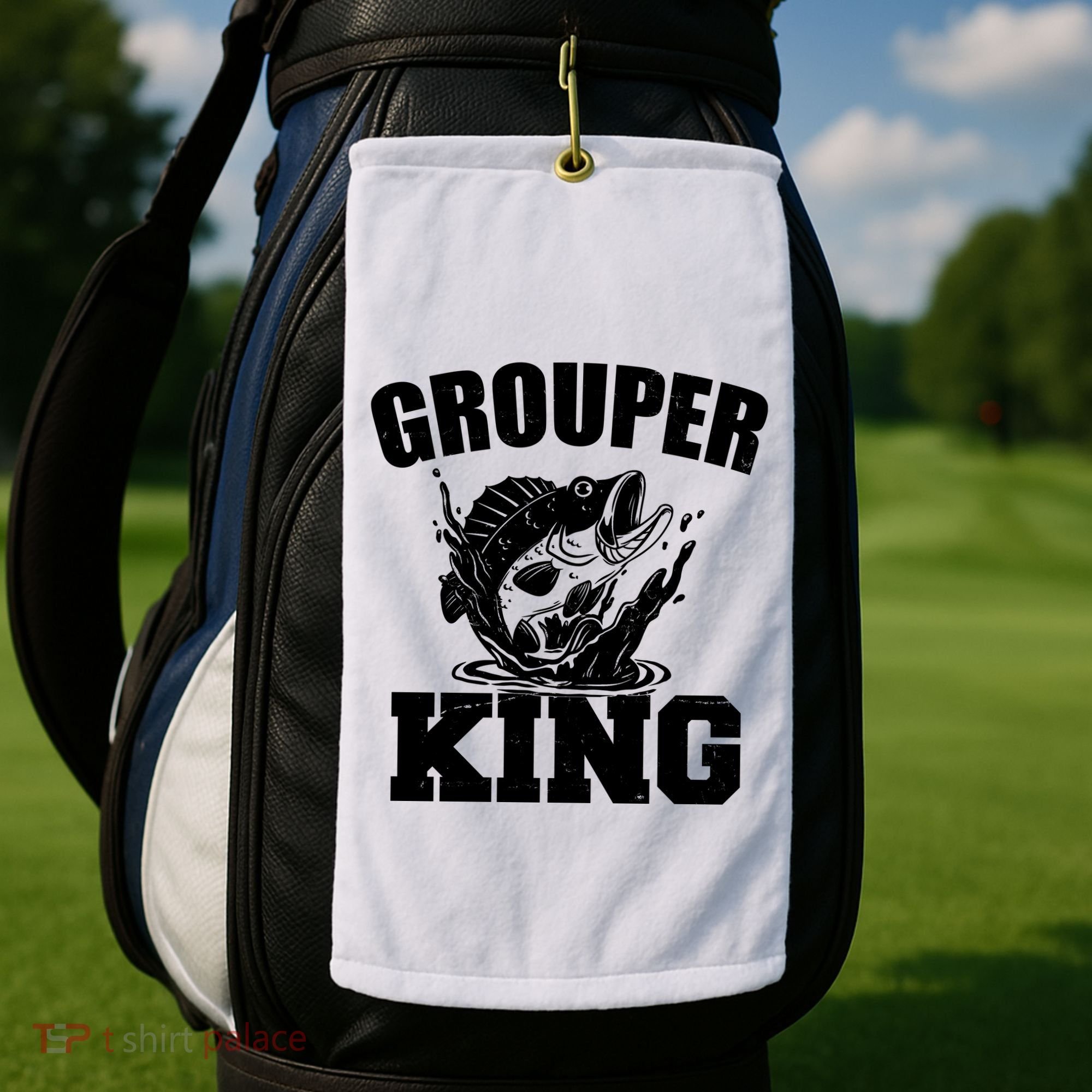 Grouper King Fishing Golf Towel