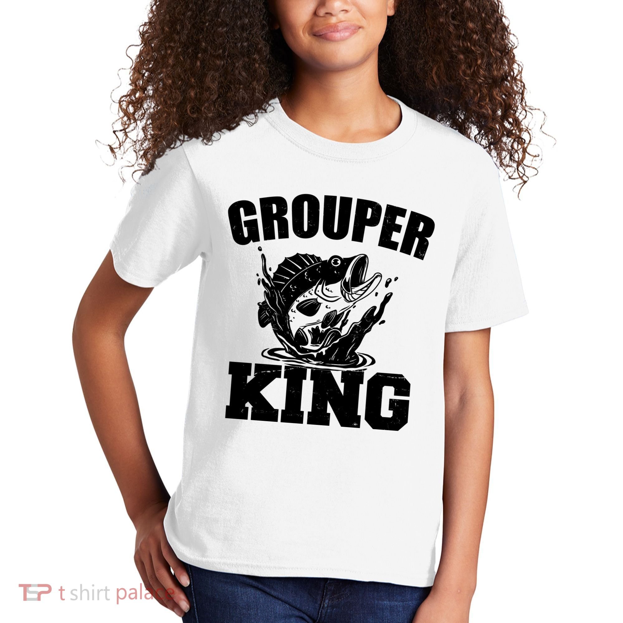 Grouper King Fishing Kids T-Shirt
