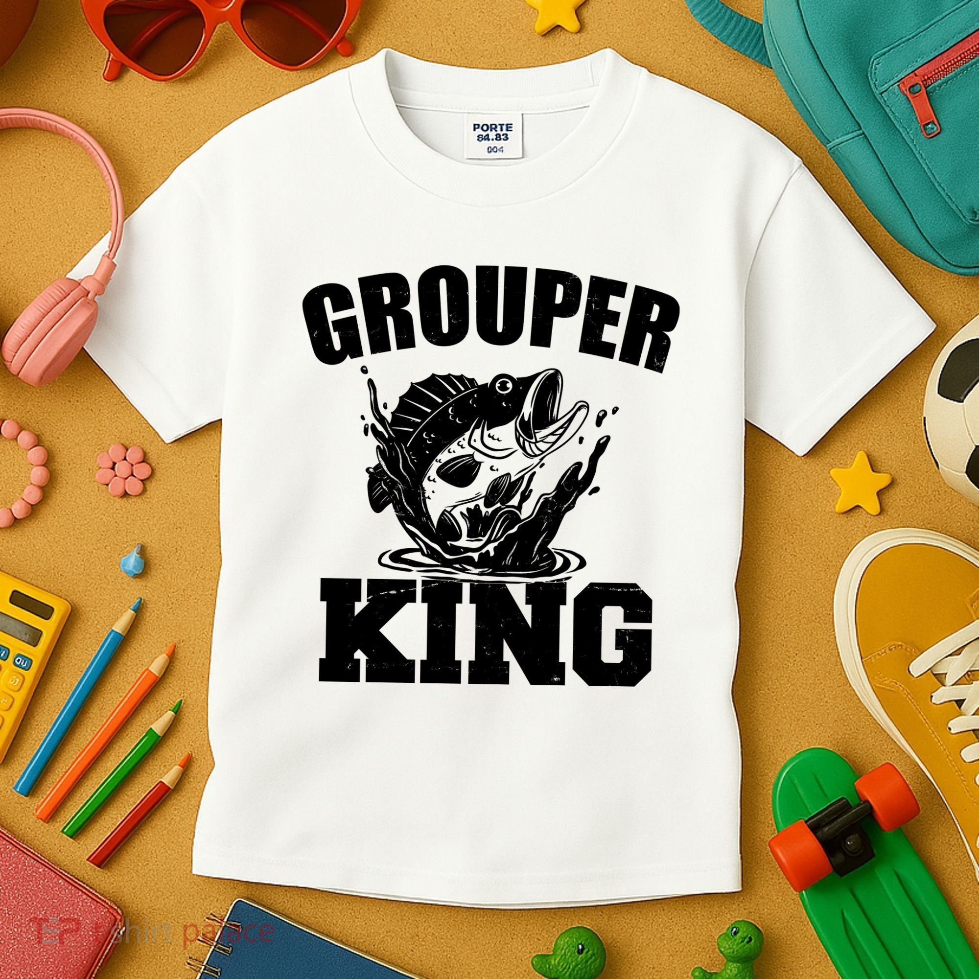 Grouper King Fishing Kids T-Shirt