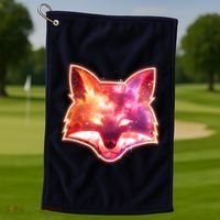 Galaxy Kitsune Fox Golf Towel thumb 1
