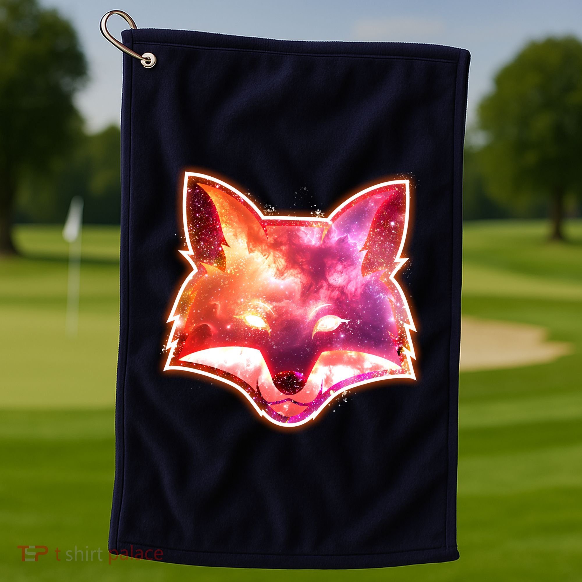 Galaxy Kitsune Fox Golf Towel