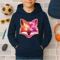 Galaxy Kitsune Fox Kids Hoodie thumb 2