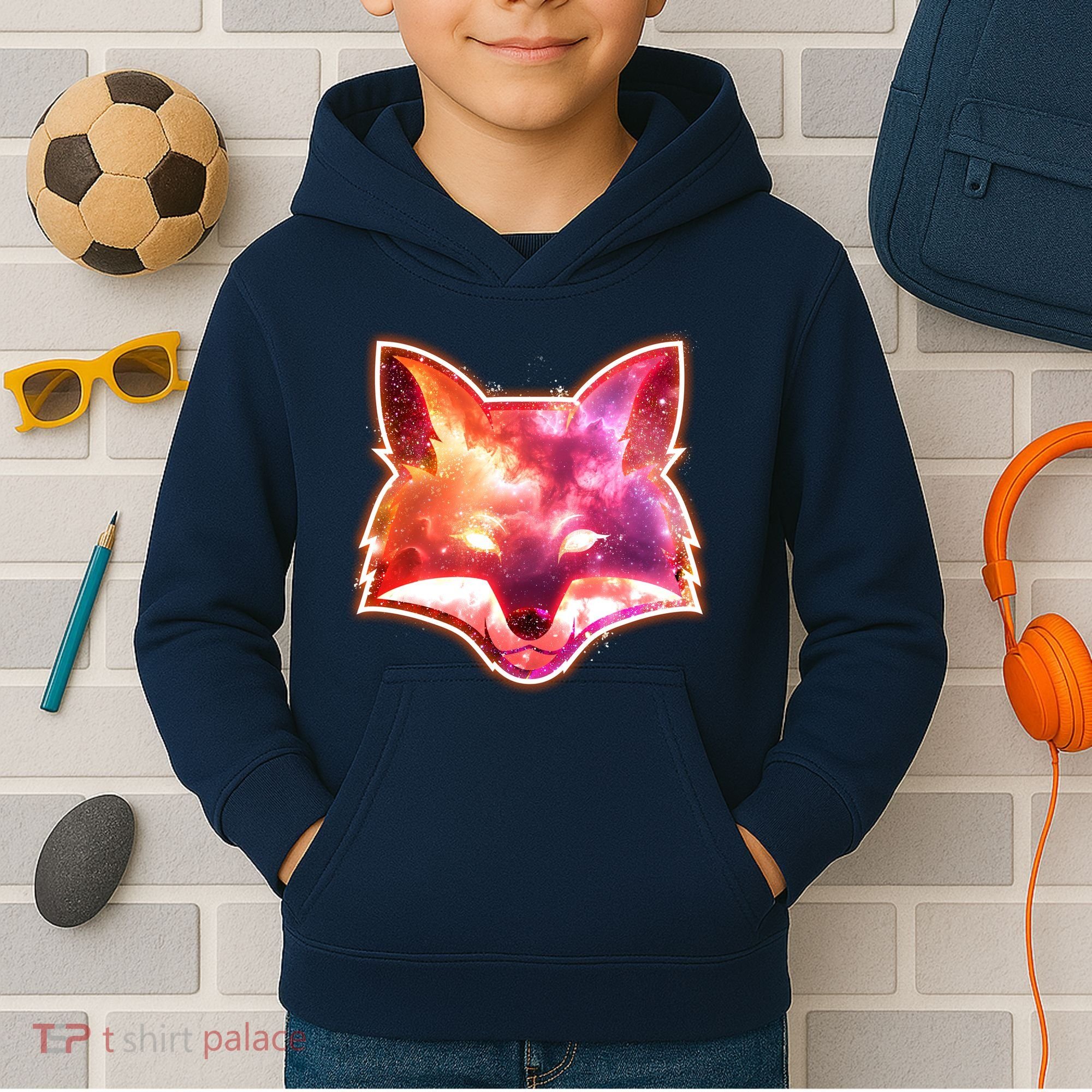 Galaxy Kitsune Fox Kids Hoodie