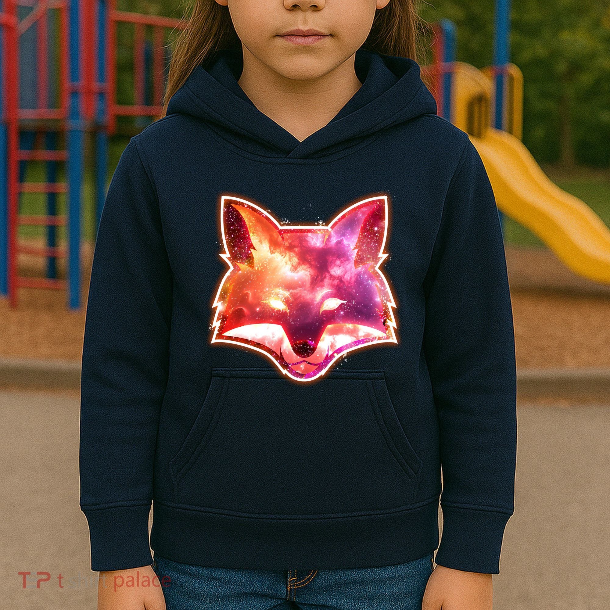 Galaxy Kitsune Fox Kids Hoodie
