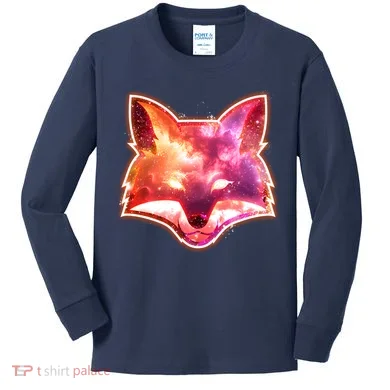 Galaxy Kitsune Fox Kids Long Sleeve Shirt