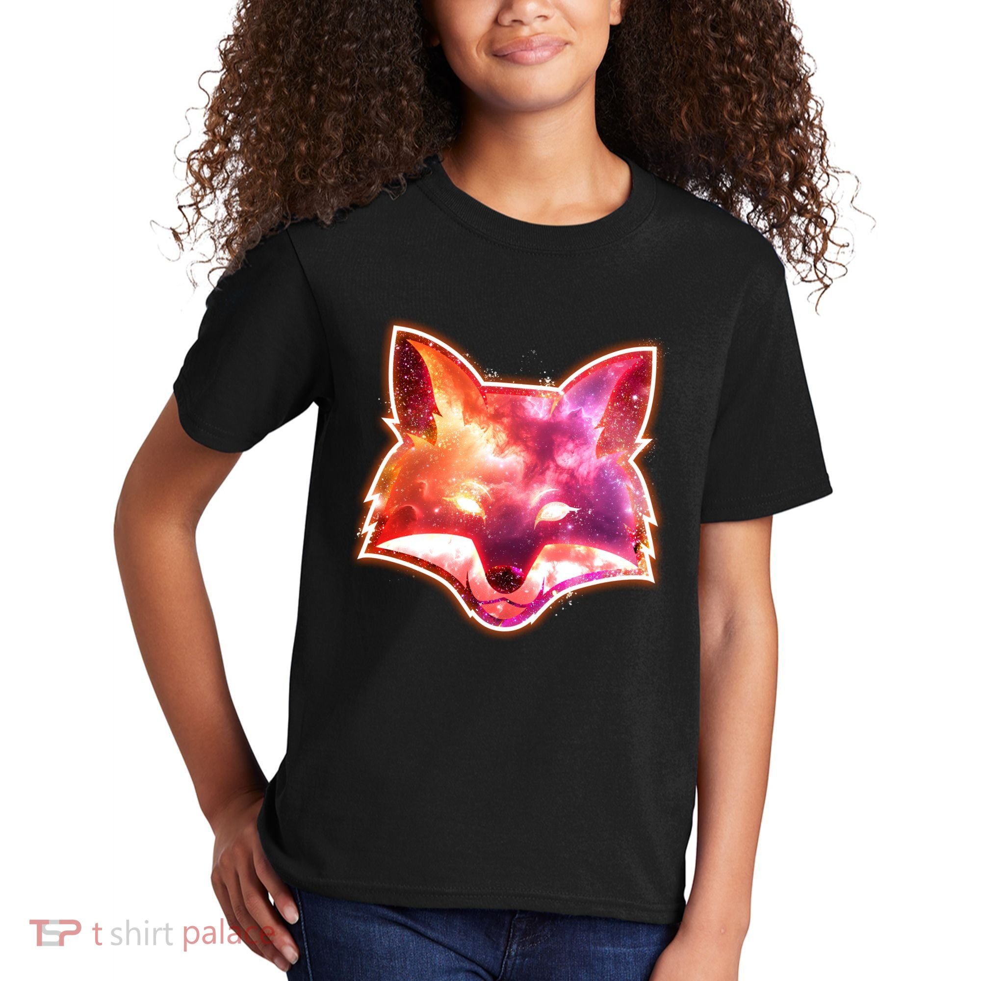 Galaxy Kitsune Fox Kids T-Shirt