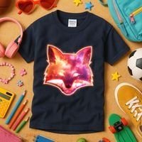 Galaxy Kitsune Fox Kids T-Shirt thumb 3