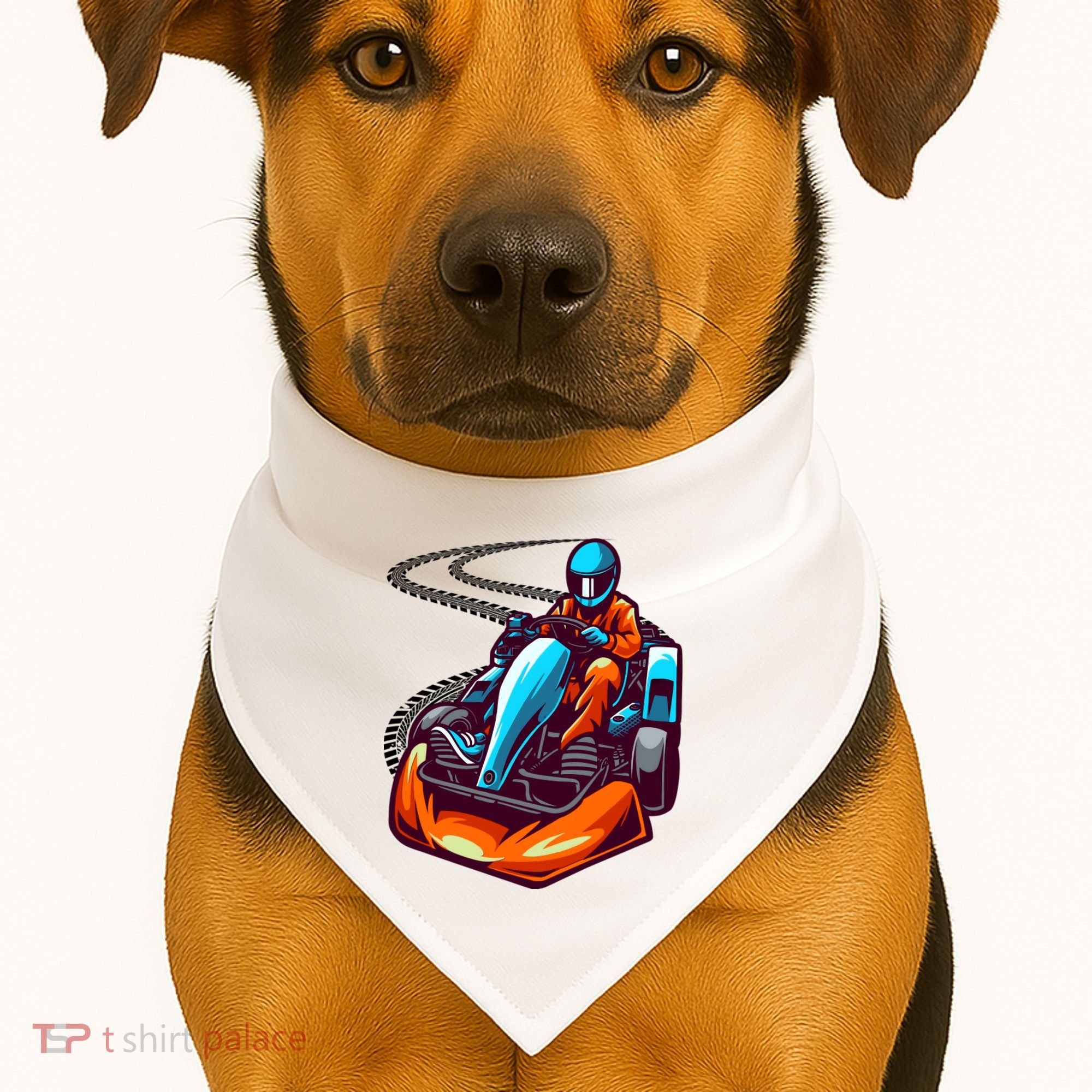 Go Karting Go Kart Racing Driver USA-Made Doggie Bandana