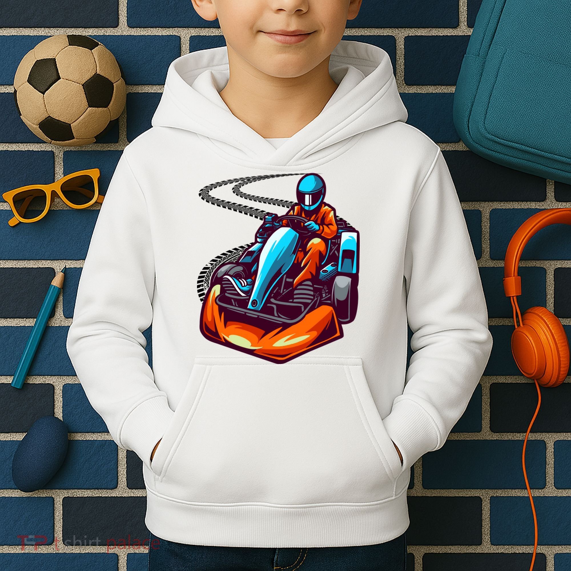 Go Karting Go Kart Racing Driver Kids Hoodie