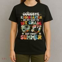Goodbye Kindergarten Graduation To 1st Grade Hello Summer T-Shirt thumb 4