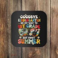 Goodbye Kindergarten Graduation To 1st Grade Hello Summer Coaster thumb 0