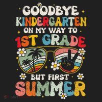 Goodbye Kindergarten Graduation To 1st Grade Hello Summer Hat thumb 2