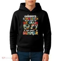 Goodbye Kindergarten Graduation To 1st Grade Hello Summer Kids Hoodie thumb 4