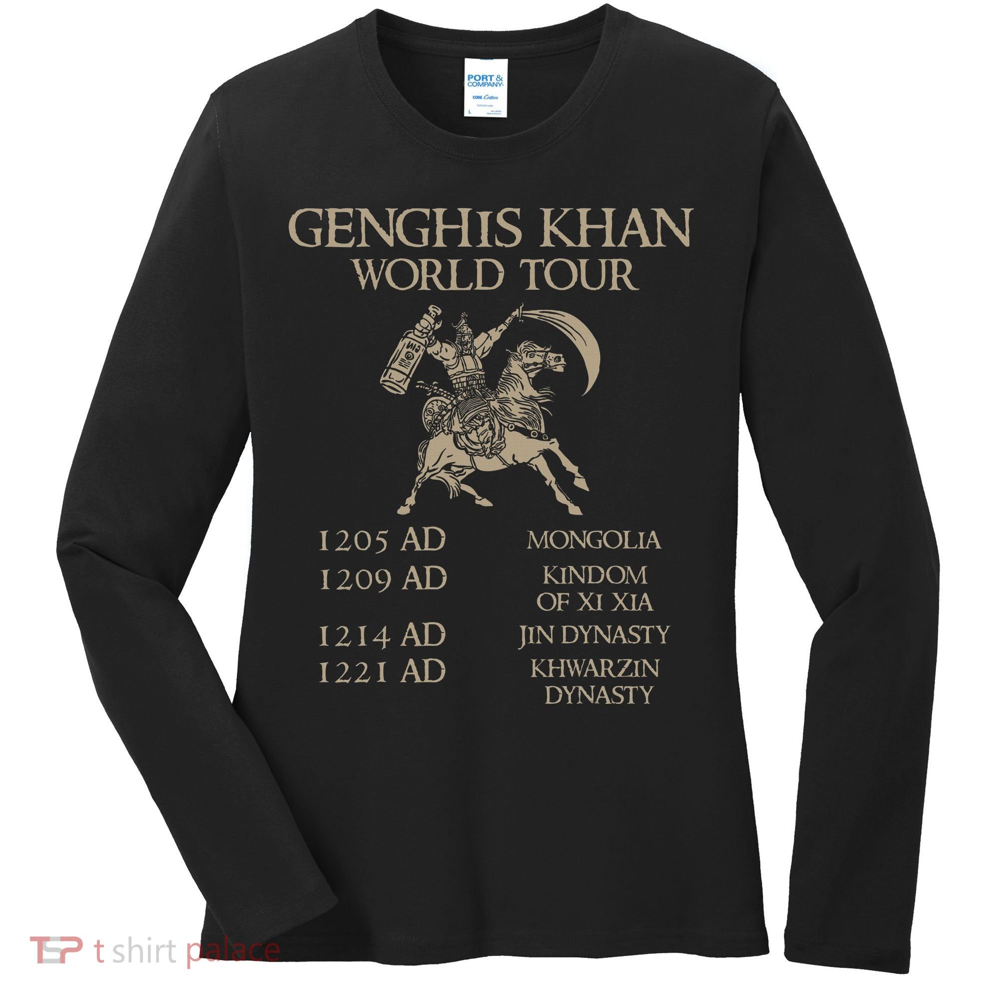 Genghis Khan Historic Mongol Asian History Women's Long Sleeve Shirt