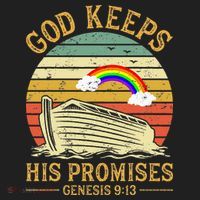 God Keeps His Promises Rainbow Noah Ark Jesus Christian Women's Sweatshirt thumb 2