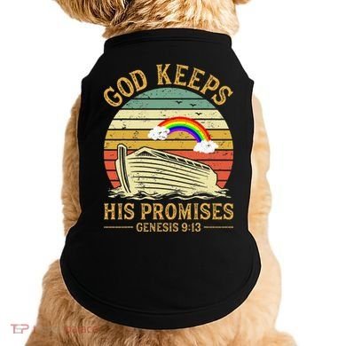 God Keeps His Promises Rainbow Noah Ark Jesus Christian Doggie Tank