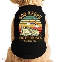 God Keeps His Promises Rainbow Noah Ark Jesus Christian Doggie Tank thumb 0