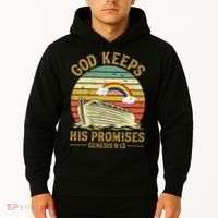God Keeps His Promises Rainbow Noah Ark Jesus Christian Hoodie thumb 2