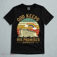 God Keeps His Promises Rainbow Noah Ark Jesus Christian T-Shirt thumb 5