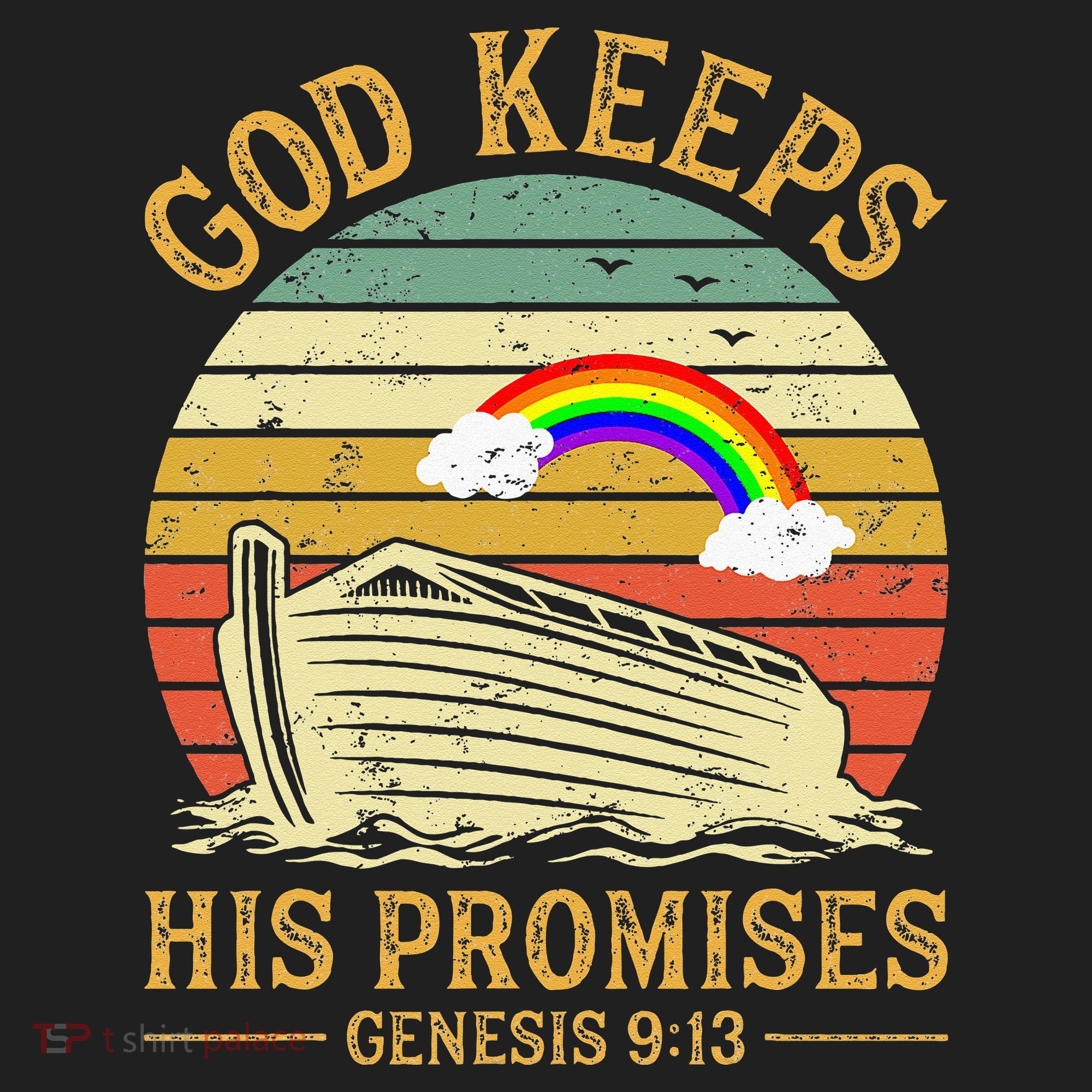 God Keeps His Promises Rainbow Noah Ark Jesus Christian Beanie